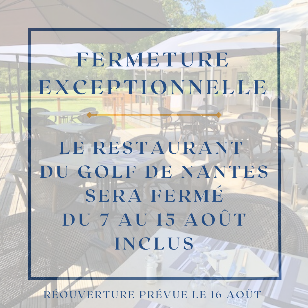 FERMETURE EXCEPTIONNELLE DU RESTAURANT